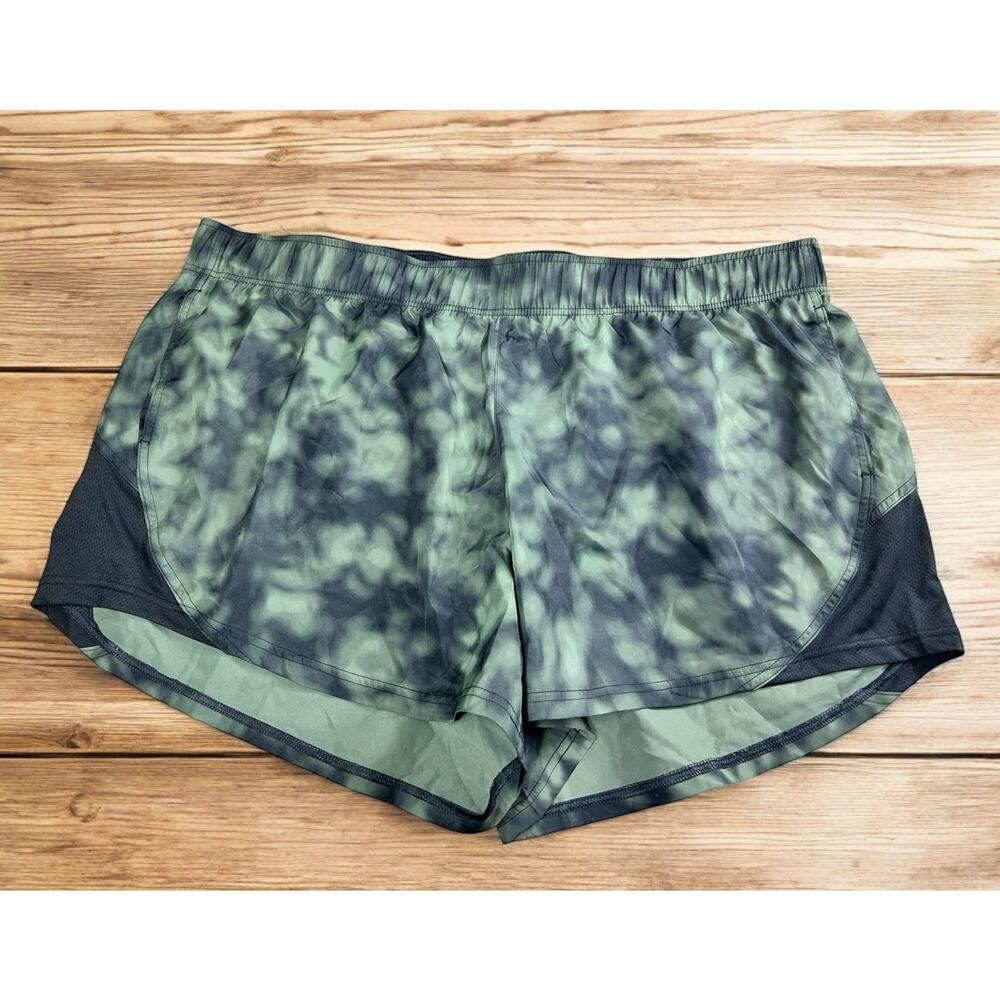 Athletic Works Shorts Sz XXXL (22) Lined Green Black Camouflage 4" Seam NEW